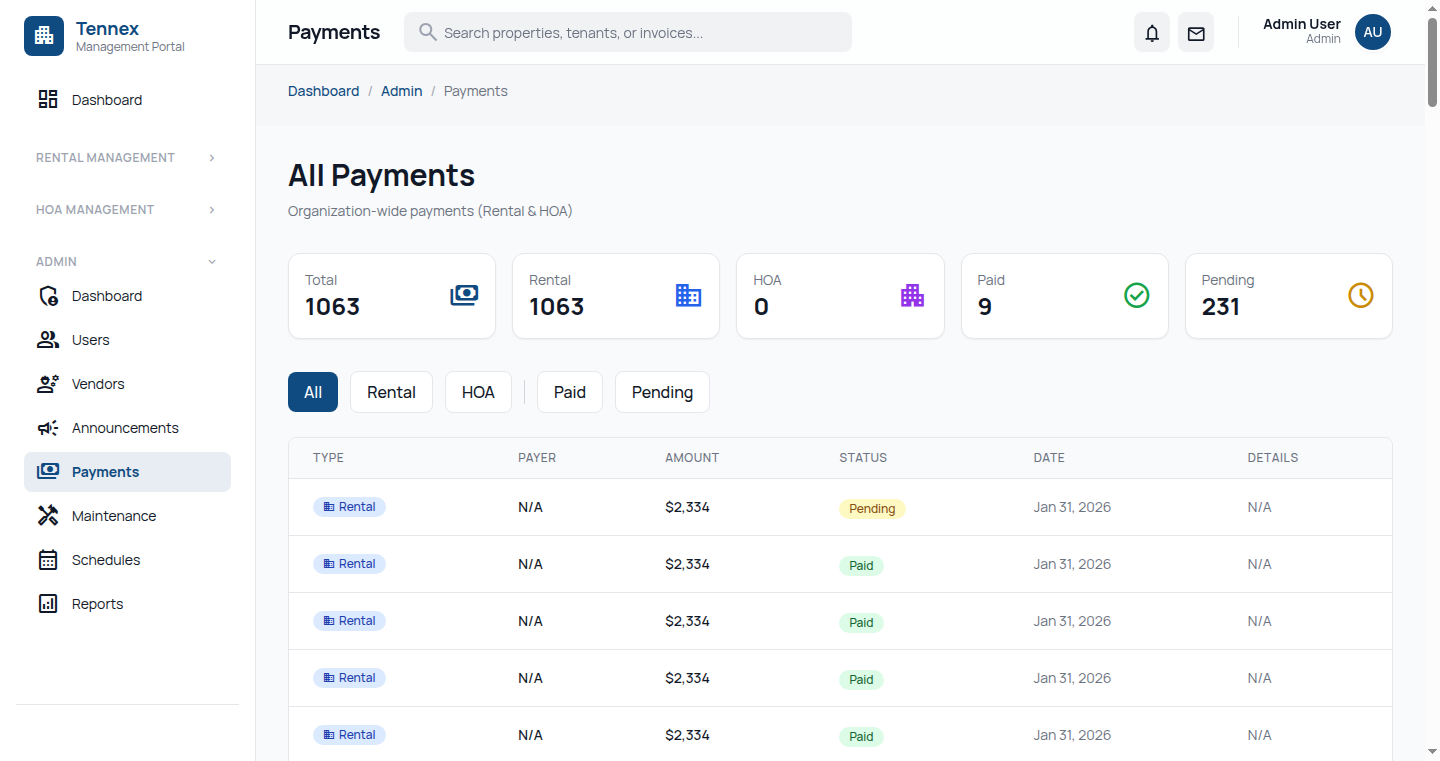 Rent Payment Dashboard